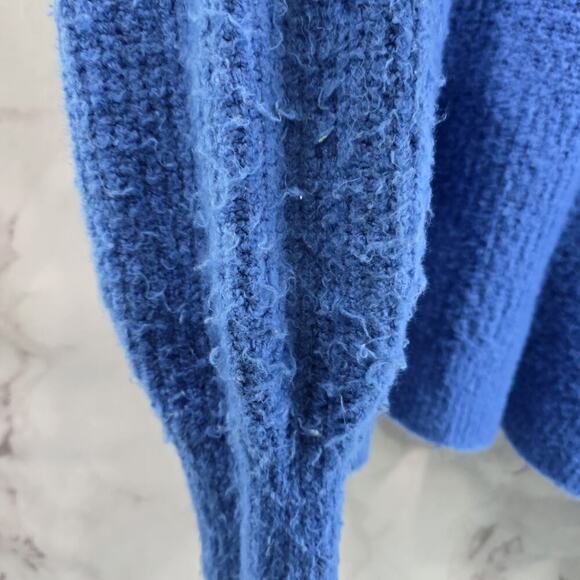 Anthropologie Sweater Womens Small Blue Cardigan Open Front Moth Boucle Fuzzy - Picture 11 of 13